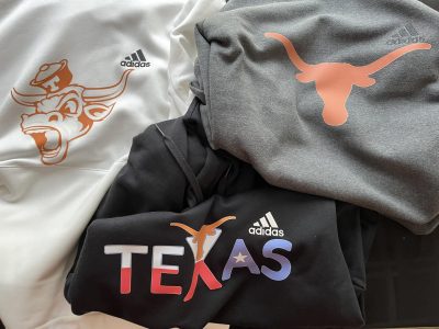 Custom Texas apparel and Longhorn shirts produced for screen printing in Austin TX